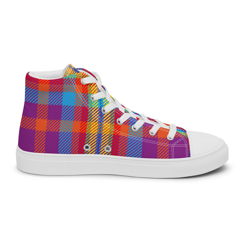 Vivid Plaid High Top #37 - Sole Detail | HA!LO Canvas Sneakers