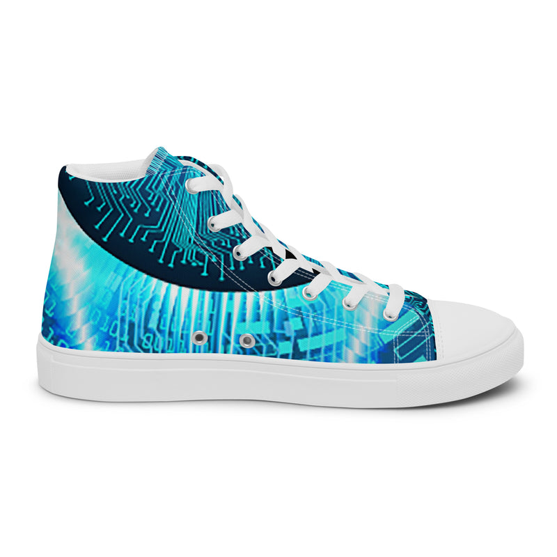 Ocean Wave High Top #44 - Angled View | HA!LO Canvas Sneakers