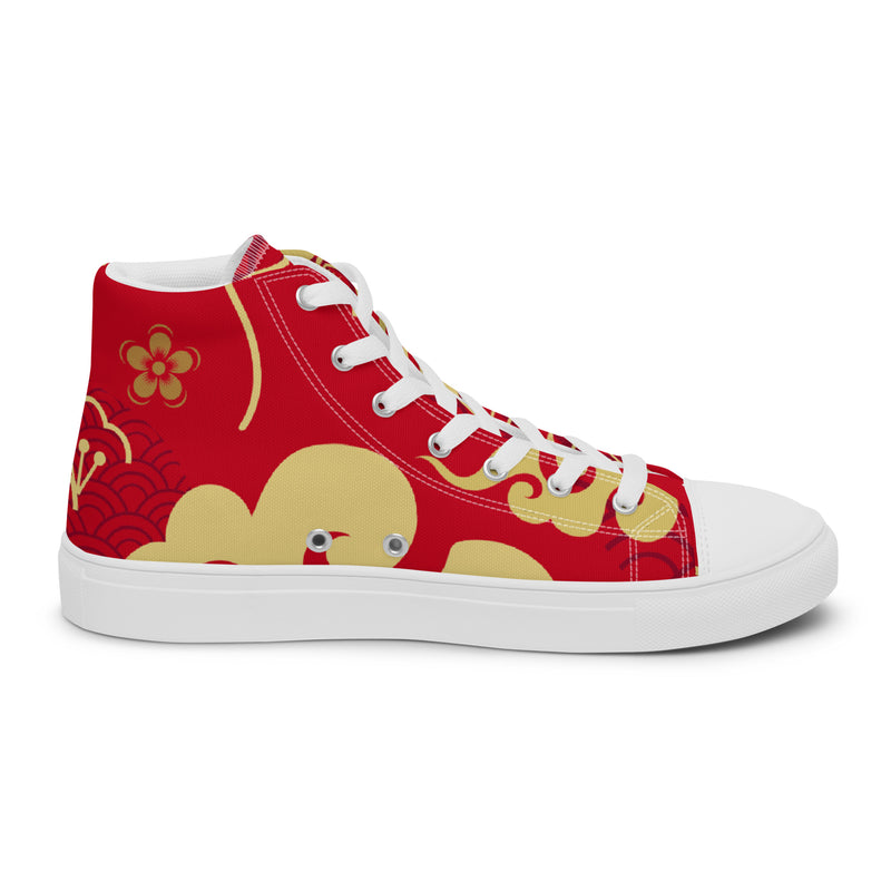 Red Poppy High Top #51 - Sole Detail | HA!LO Canvas Sneakers