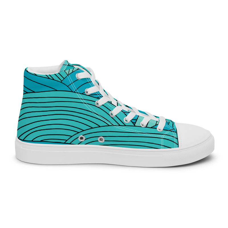 Teal Wave High Top #60 - Sole Detail | HA!LO Canvas Sneakers
