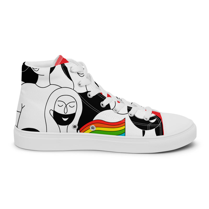 Line Art Face High Top #87 - Sole Detail | HA!LO Canvas Sneakers