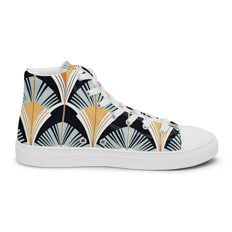 Art Deco Fan High Top #144 - Sole Detail | HA!LO Canvas Sneakers