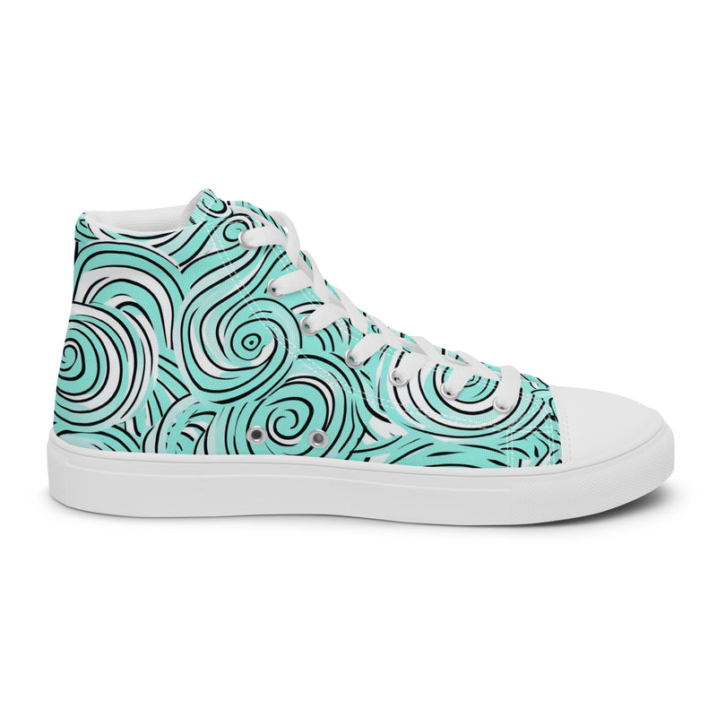 Teal Swirl High Top #145 - Sole Detail | HA!LO Canvas Sneakers