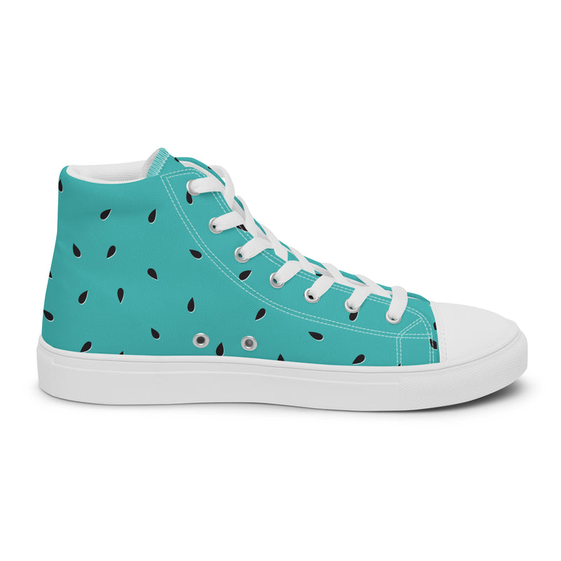Watermelon Teal High Top #187 - Sole Detail | HA!LO Canvas Sneakers