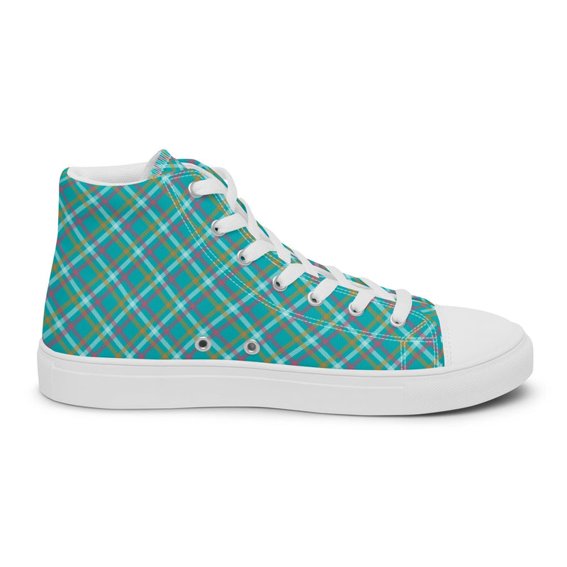 Teal Plaid High Top #192 - Sole Detail | HA!LO Canvas Sneakers