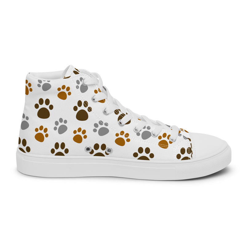 Paw Print Brown High Top #210 - Sole Detail | HA!LO Canvas Sneakers