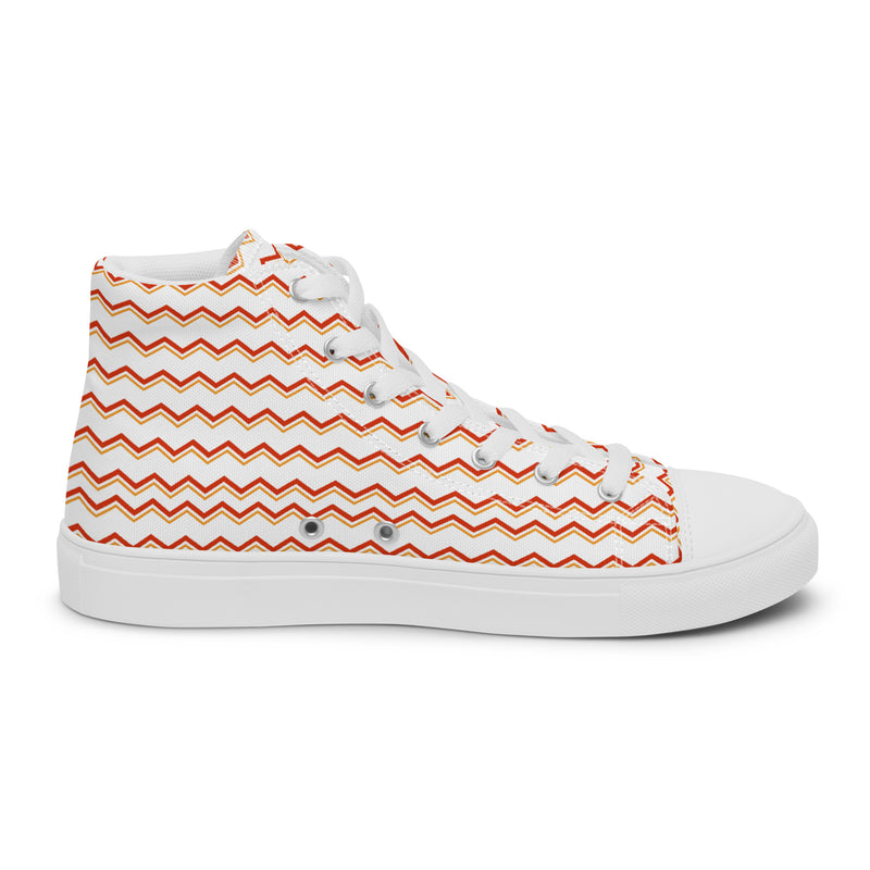 Peach Chevron High Top #215 - Sole Detail | HA!LO Canvas Sneakers