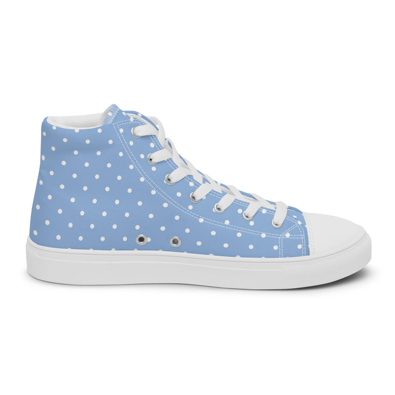 Blue Polka Dot High Top #239 - Sole Detail | HA!LO Canvas Sneakers