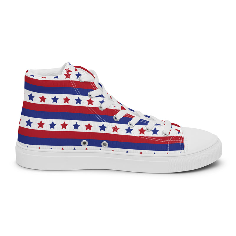 Stars & Stripes High Top #331 - Front View | HA!LO Canvas Sneakers
