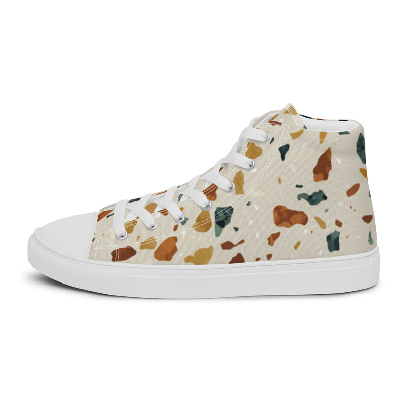 Terrazzo High Top #9 - Angled View | HA!LO Canvas Sneakers