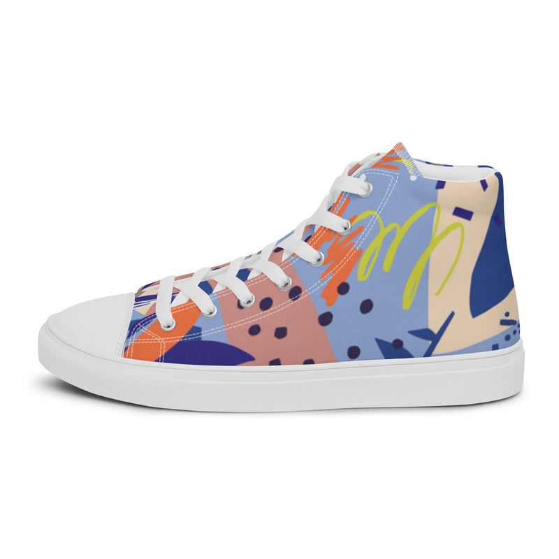 Color Pop High Top #11 - Angled View | HA!LO Canvas Sneakers