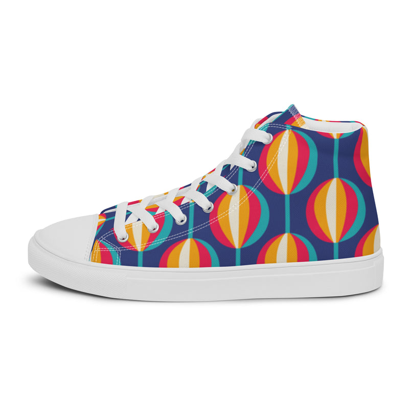 Retro Oval High Top #23 - Angled View | HA!LO Canvas Sneakers