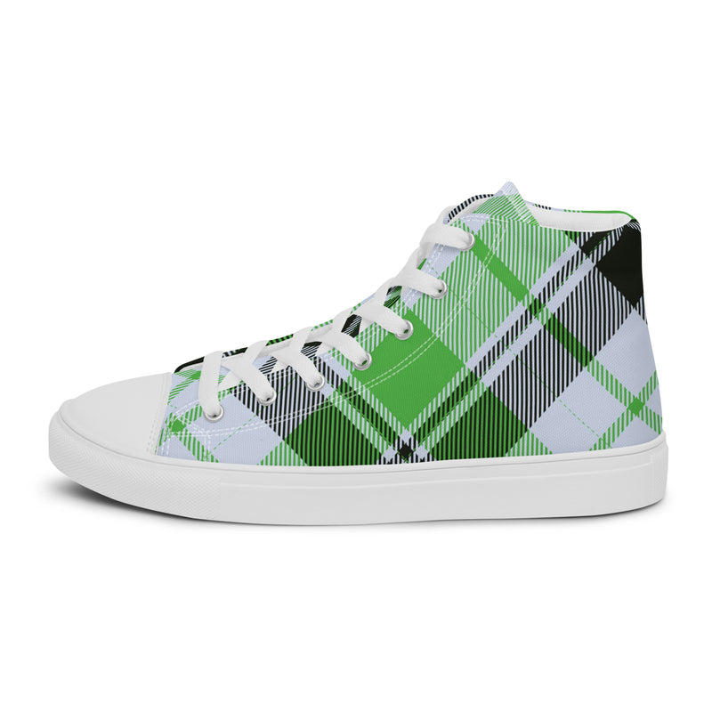 Green Plaid High Top #40 - Sole Detail | HA!LO Canvas Sneakers