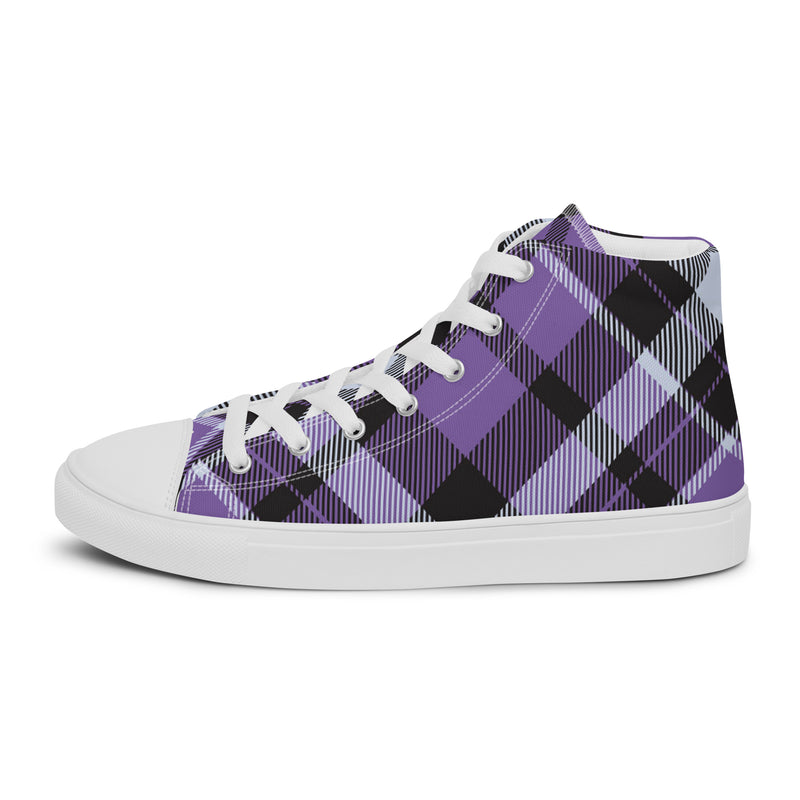 Purple Plaid High Top #41 - Sole Detail | HA!LO Canvas Sneakers
