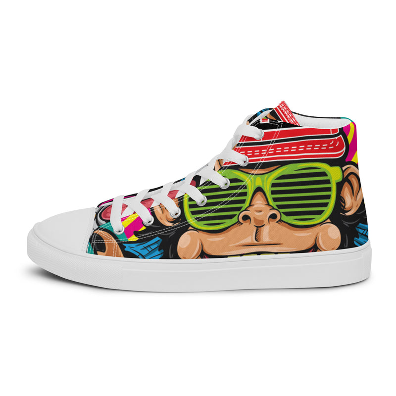 Party Bear High Top #63 - Angled View | HA!LO Canvas Sneakers