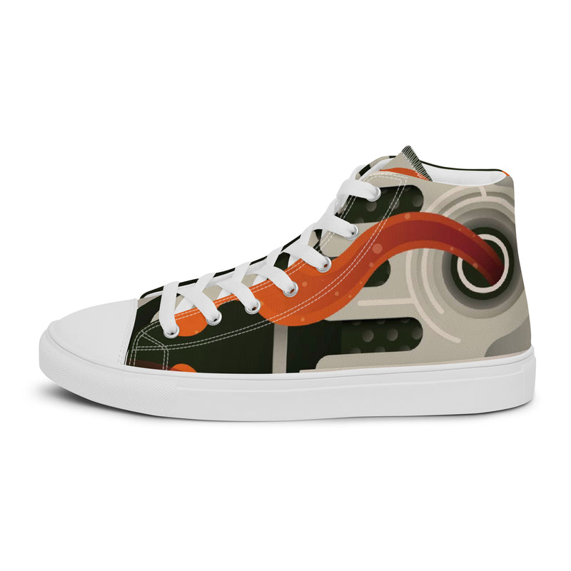 Abstract Camo High Top #66 - Angled View | HA!LO Canvas Sneakers