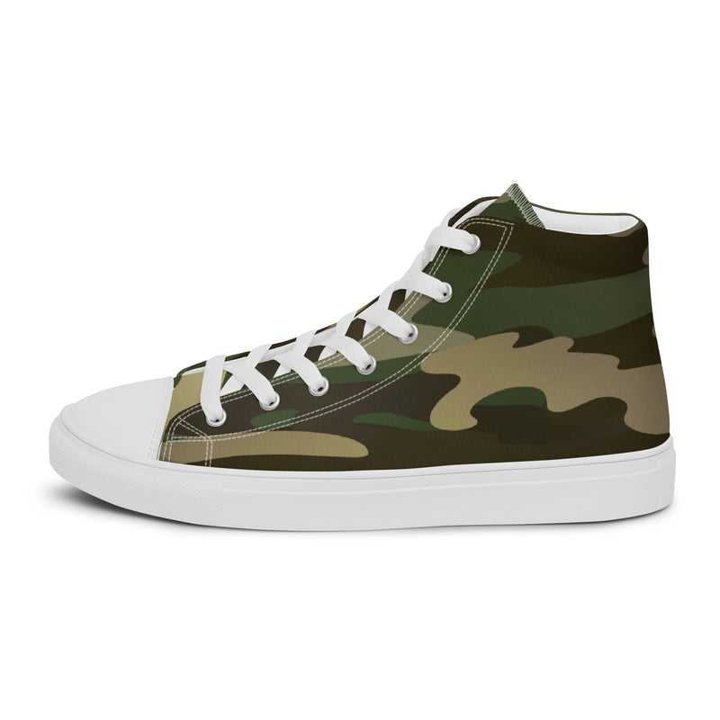 Classic Camo High Top #77 - Angled View | HA!LO Canvas Sneakers