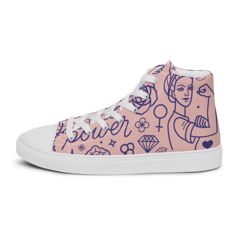 Girl Power High Top #106 - Angled View | HA!LO Canvas Sneakers