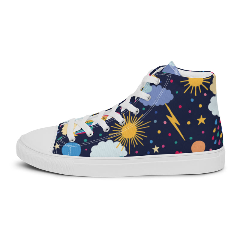 Celestial Night High Top #109 - Angled View | HA!LO Canvas Sneakers