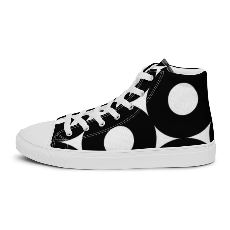 Abstract Mod High Top #113 - Angled View | HA!LO Canvas Sneakers