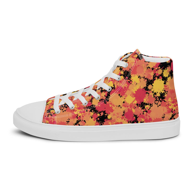 Autumn Leaf High Top #123 - Angled View | HA!LO Canvas Sneakers