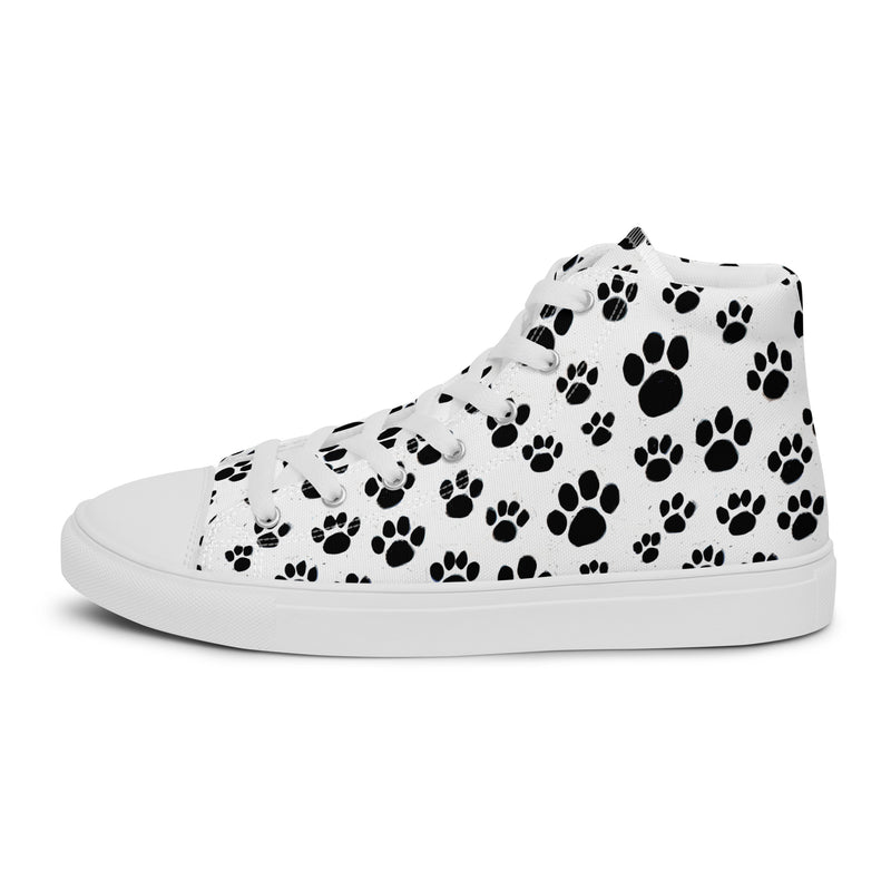 Paw Print High Top #133 - Angled View | HA!LO Canvas Sneakers