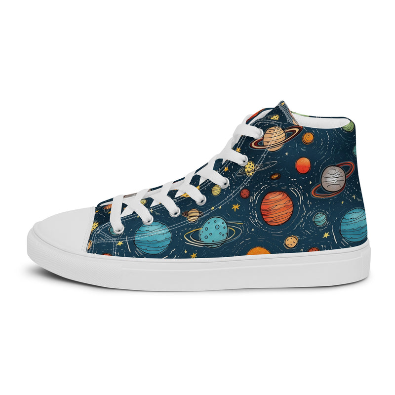 Solar System High Top #149 - Angled View | HA!LO Canvas Sneakers