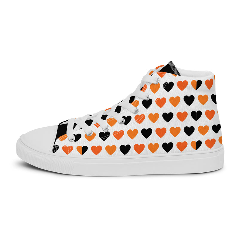 Halloween Hearts High Top #248 - Angled View | HA!LO Canvas Sneakers