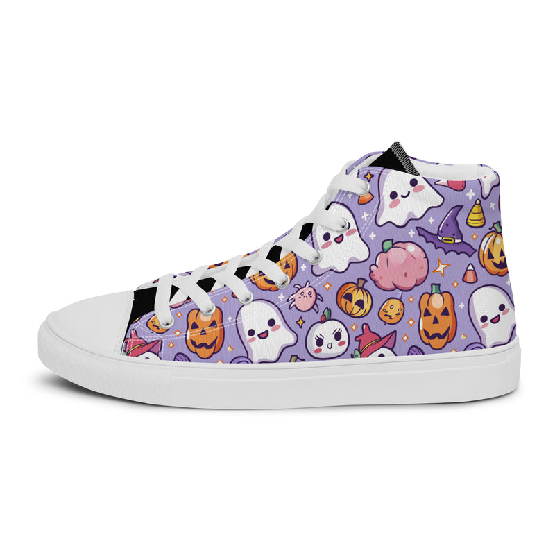 Halloween Lavender High Top #263 - Angled View | HA!LO Canvas Sneakers