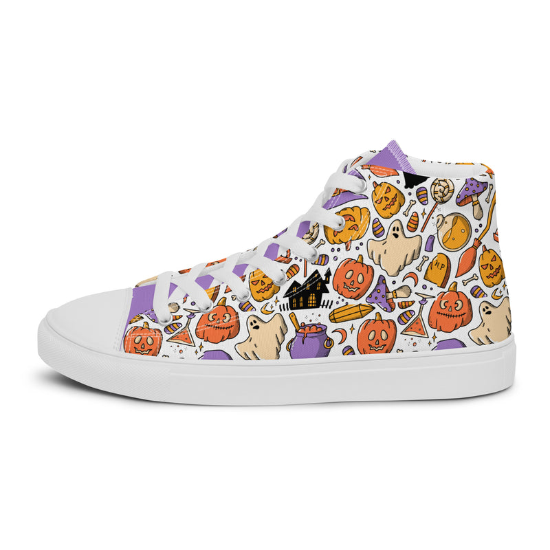 Halloween Candy High Top #269 - Angled View | HA!LO Canvas Sneakers