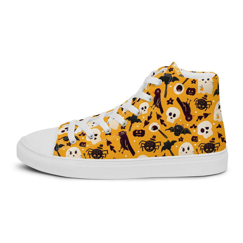 Leopard Print High Top #271 - Angled View | HA!LO Canvas Sneakers