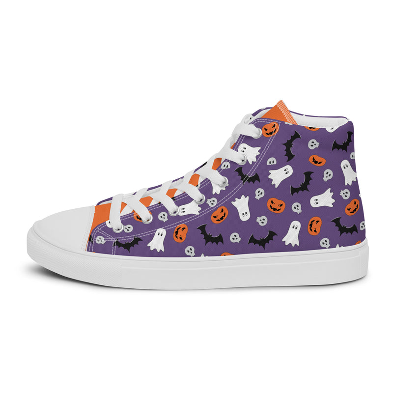 Halloween Purple High Top #268 - Angled View | HA!LO Canvas Sneakers