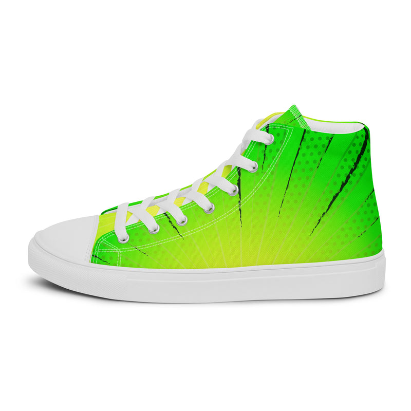 Lime Gradient High Top #277 - Angled View | HA!LO Canvas Sneakers