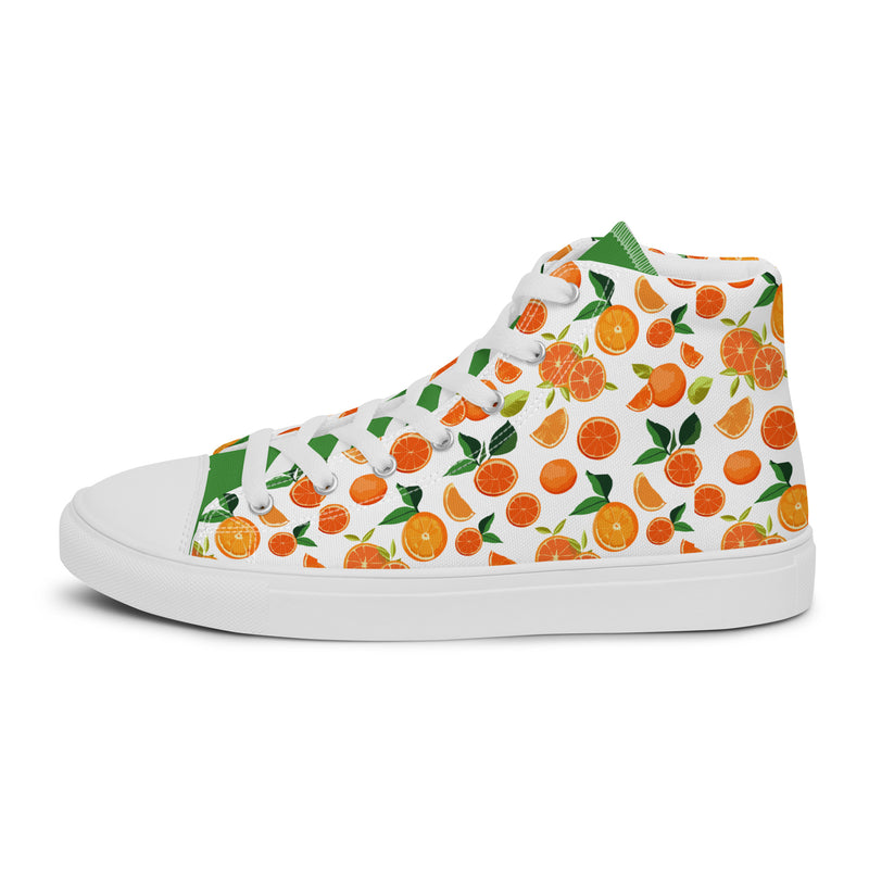 Citrus Garden High Top #306 - Angled View | HA!LO Canvas Sneakers