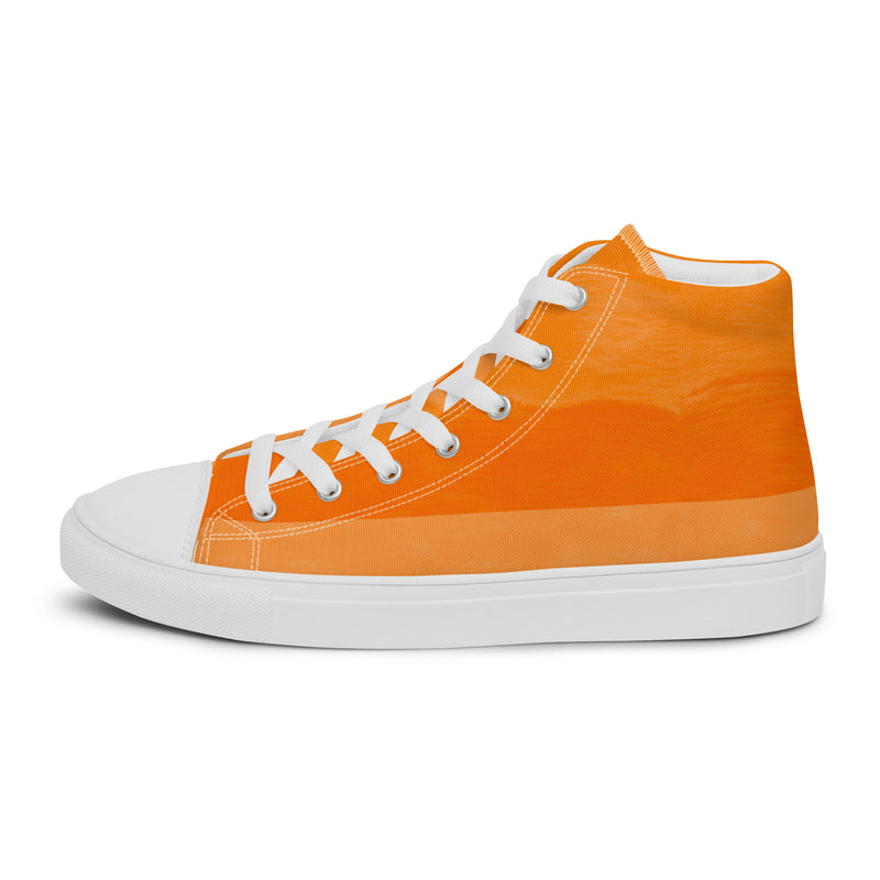 Tangerine High Top #308 - Angled View | HA!LO Canvas Sneakers