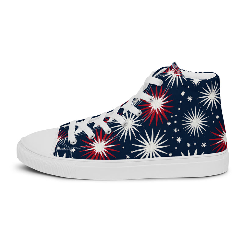 Starburst Night High Top #355 - Back View | HA!LO Canvas Sneakers