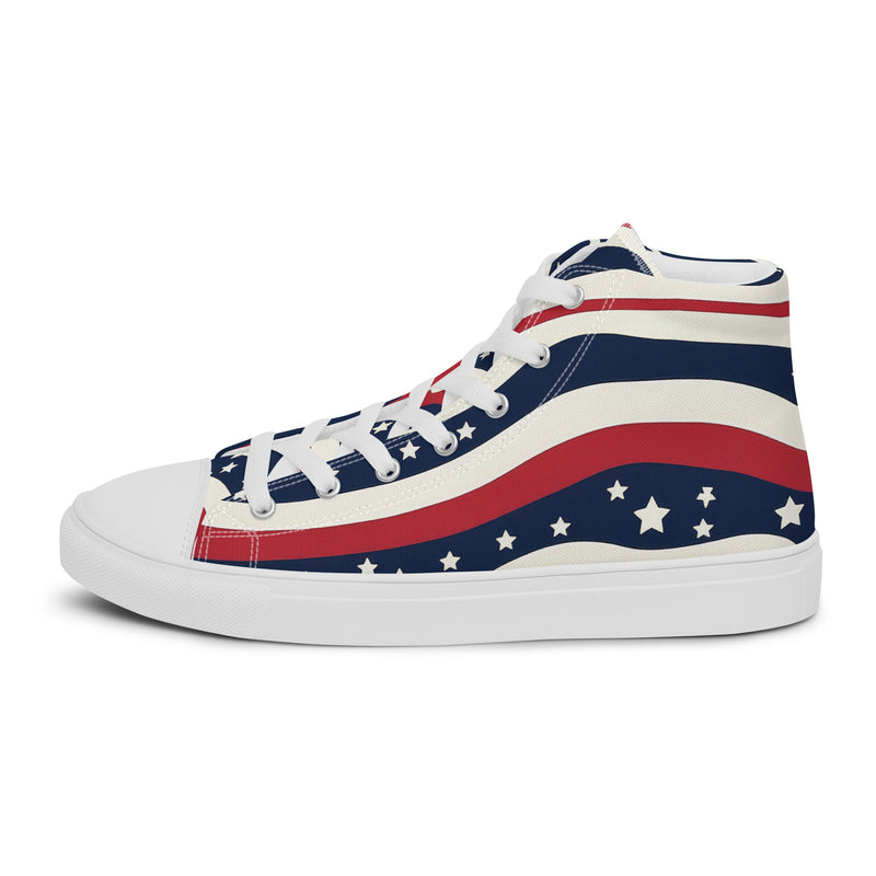 Americana Stars High Top #326 - Back View | HA!LO Canvas Sneakers
