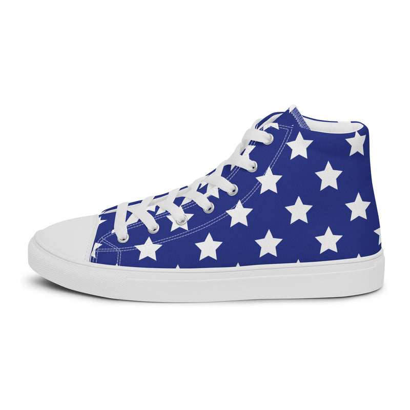 Blue Star High Top #349 - Back View | HA!LO Canvas Sneakers