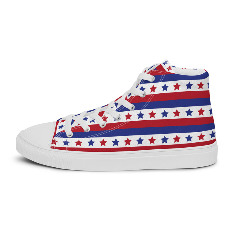 Stars & Stripes High Top #331 - Back View | HA!LO Canvas Sneakers