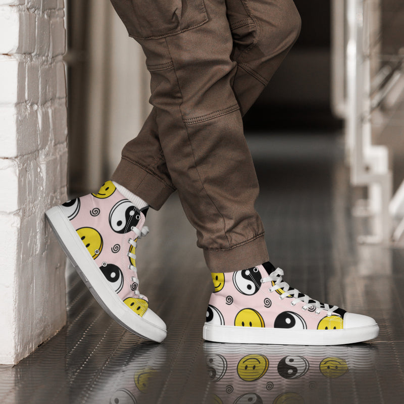 Smiley Yin Yang High Top #5 - Opposite Side | HA!LO Canvas Sneakers