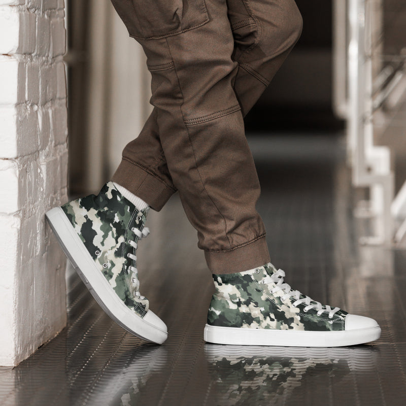 Watercolor Camo High Top #6 - Opposite Side | HA!LO Canvas Sneakers