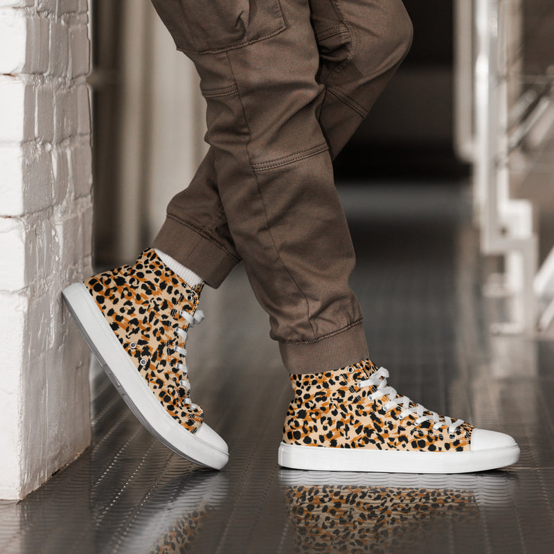 Cheetah Print High Top #15 - Opposite Side | HA!LO Canvas Sneakers