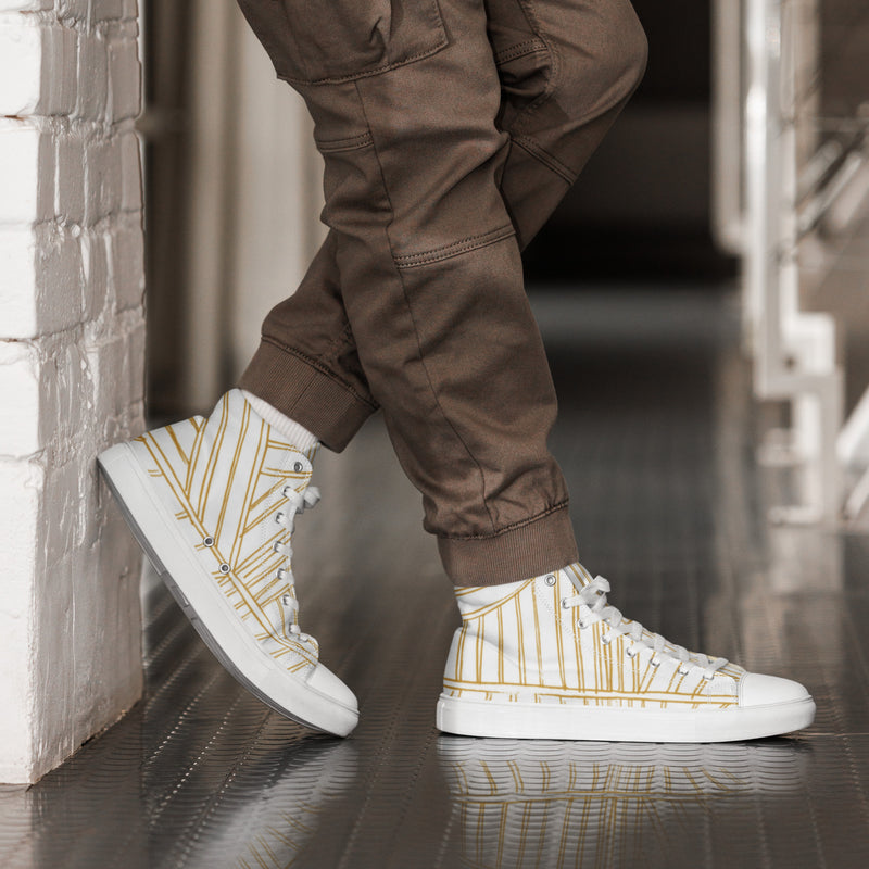 Gold Stripe High Top #30 - Opposite Side | HA!LO Canvas Sneakers