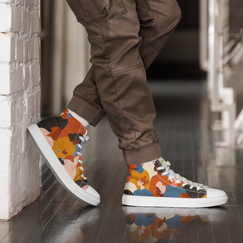 Abstract Faces High Top #32 - Opposite Side | HA!LO Canvas Sneakers