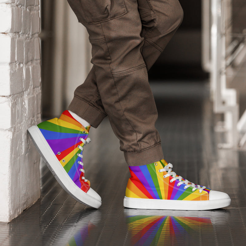 Rainbow Pride High Top #38 - Opposite Side | HA!LO Canvas Sneakers