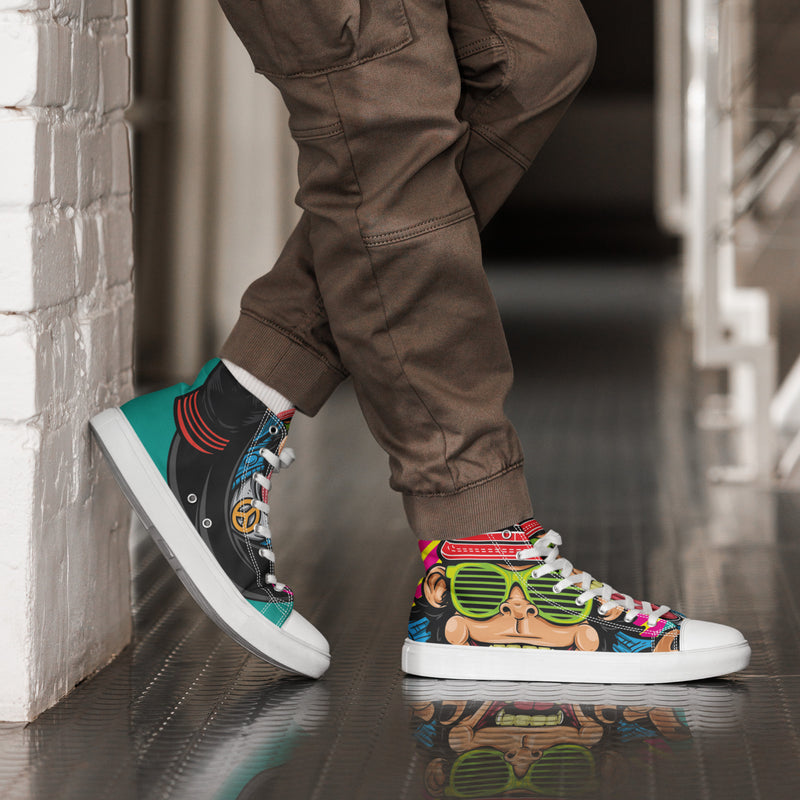 Party Bear High Top #63 - Opposite Side | HA!LO Canvas Sneakers