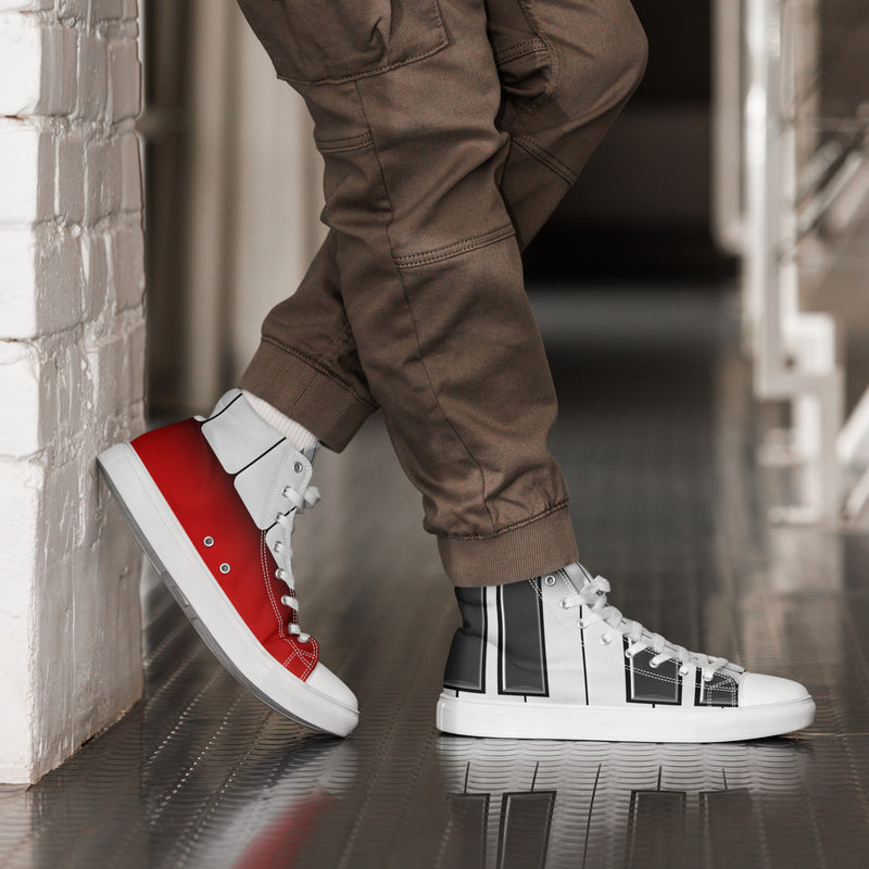 Black Stripe High Top #68 - Opposite Side | HA!LO Canvas Sneakers