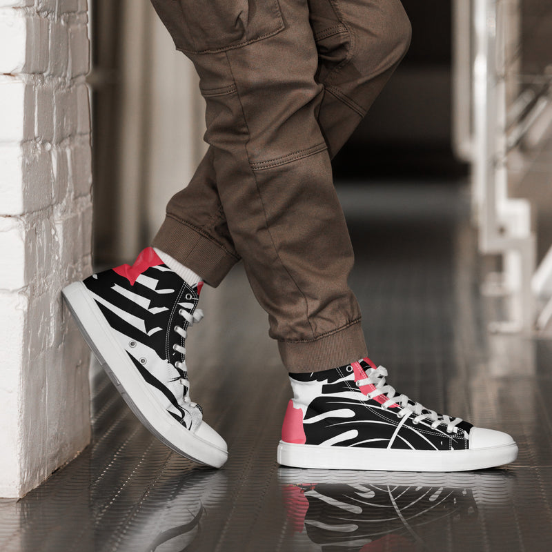 Pink Abstract High Top #85 - Opposite Side | HA!LO Canvas Sneakers