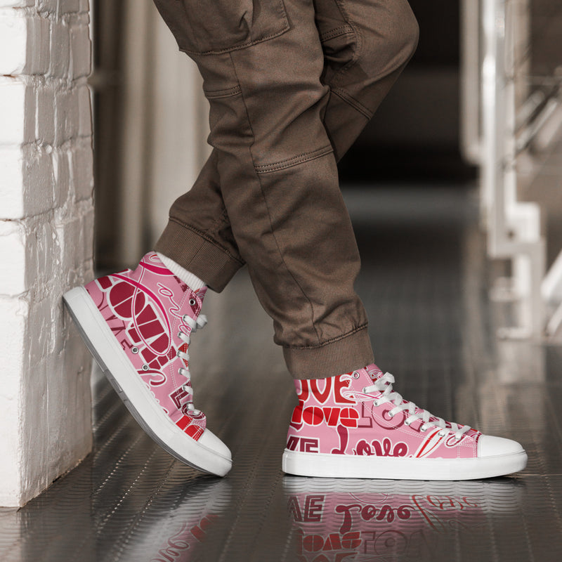 Love Text High Top #86 - Opposite Side | HA!LO Canvas Sneakers