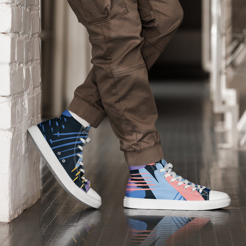 Memphis Style High Top #90 - Opposite Side | HA!LO Canvas Sneakers